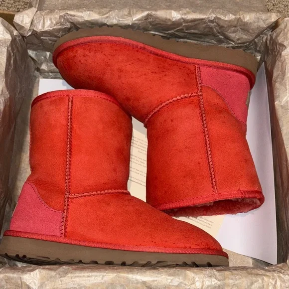UGG | Shoes | Ugg Vibrant Red Ankle Booties | Poshmark display picture 2